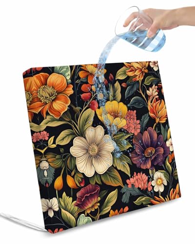 2 Pack Orange Flower Waterproof Cushion Covers with Ties, Outdoor Patio Chaise Lounge Chair Seat Cushion Slip Covers Replacement(Only Cover) Sunflower Watercolor Plant Floral Leaf 24