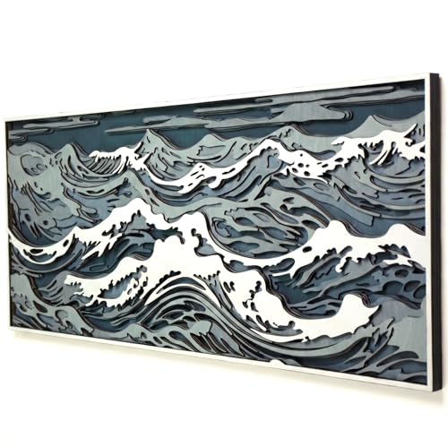 NEODECO Parametric Wood Waves wall decor, 3D wood wall sculpture,