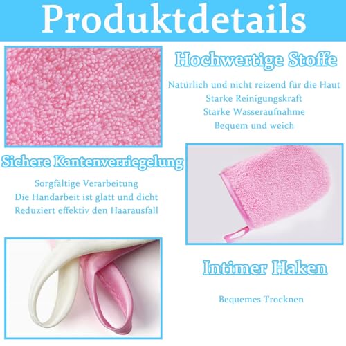 NISENTIA Waschhandschuhe Frottee, 6er Waschlappen Gesicht aus Flanell, Waschhandschuh Körper Baumwolle Bunt für Gesicht Körper Kinder & Erwachsene 11x8cm – Bild 4