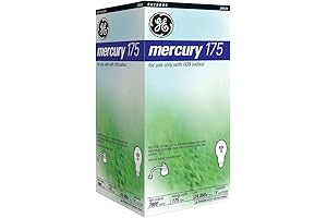 GE Lighting 26439 175-Watt White Mega Ray Mercury Vapor Light Bulb