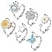 FUNEIA 6Pcs Fidget Ring for Women Anti-Anxiety Rings Adjustable Open Stackable Spinner Rings Set