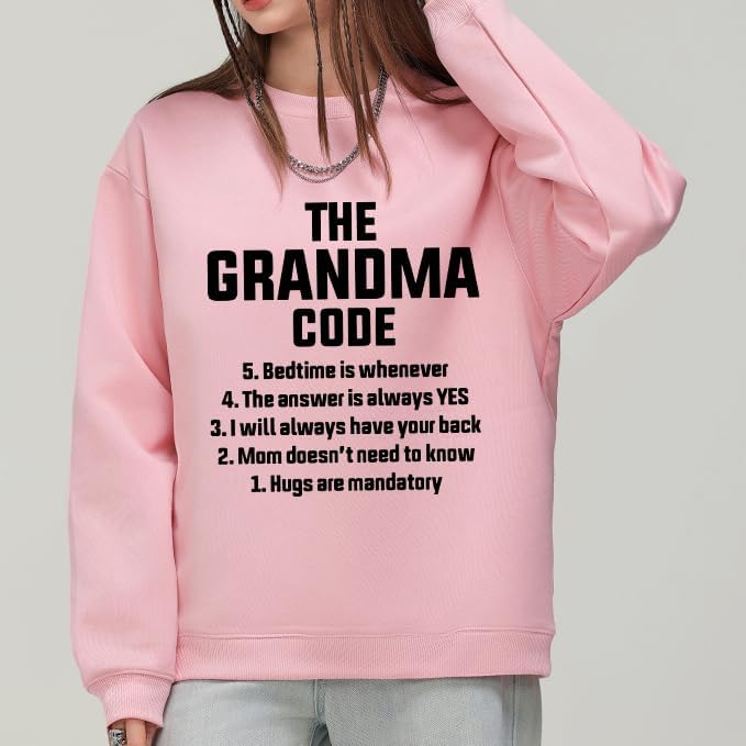 Grandma Sweatshirts For Women Nana Sweatshirt The Grandma Code Sweatshirt Gigi Long Sleeve Shirts Gift Tops - Image 2