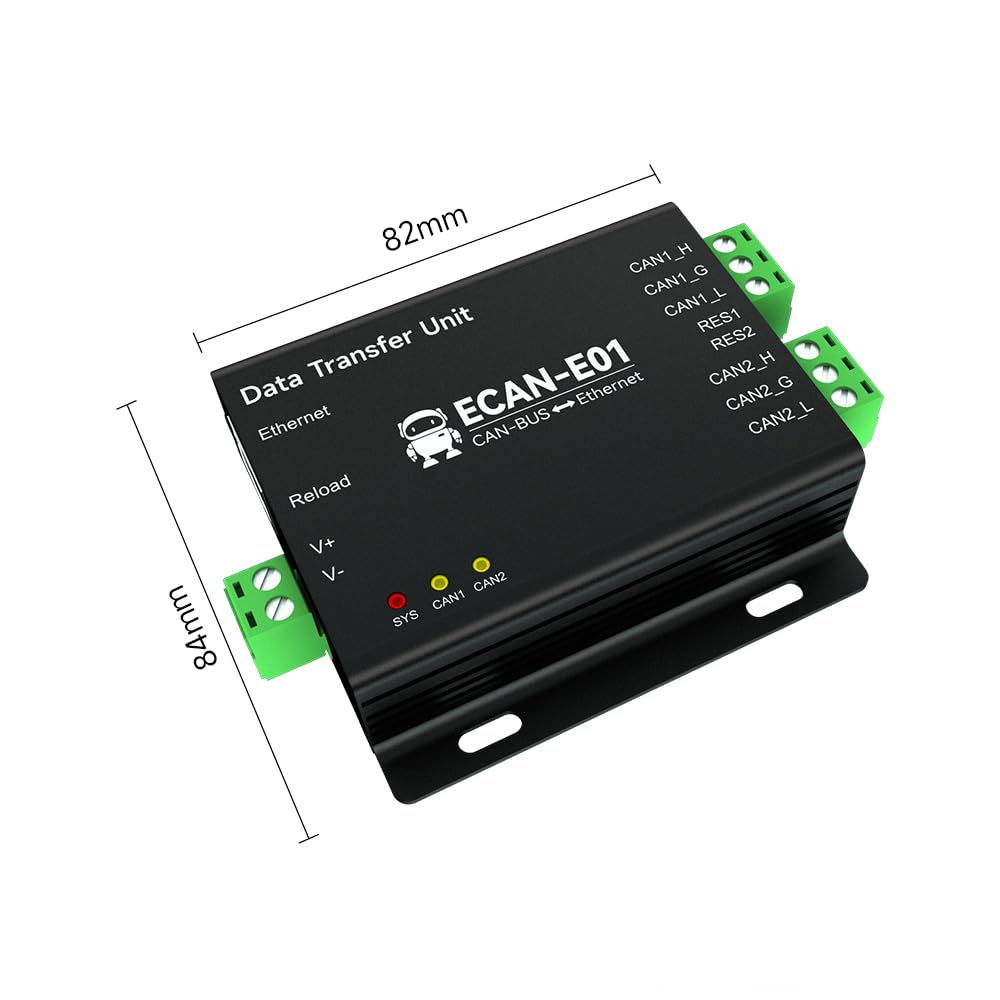 Prise en charge du convertisseur CAN vers Ethernet, peut répondre à 10 m/100 m d'adaptation du port réseau ECAN-E Series Standard CAN 2.0 DC 8-28 V de qualité industrielle (ECAN-E01-V2)