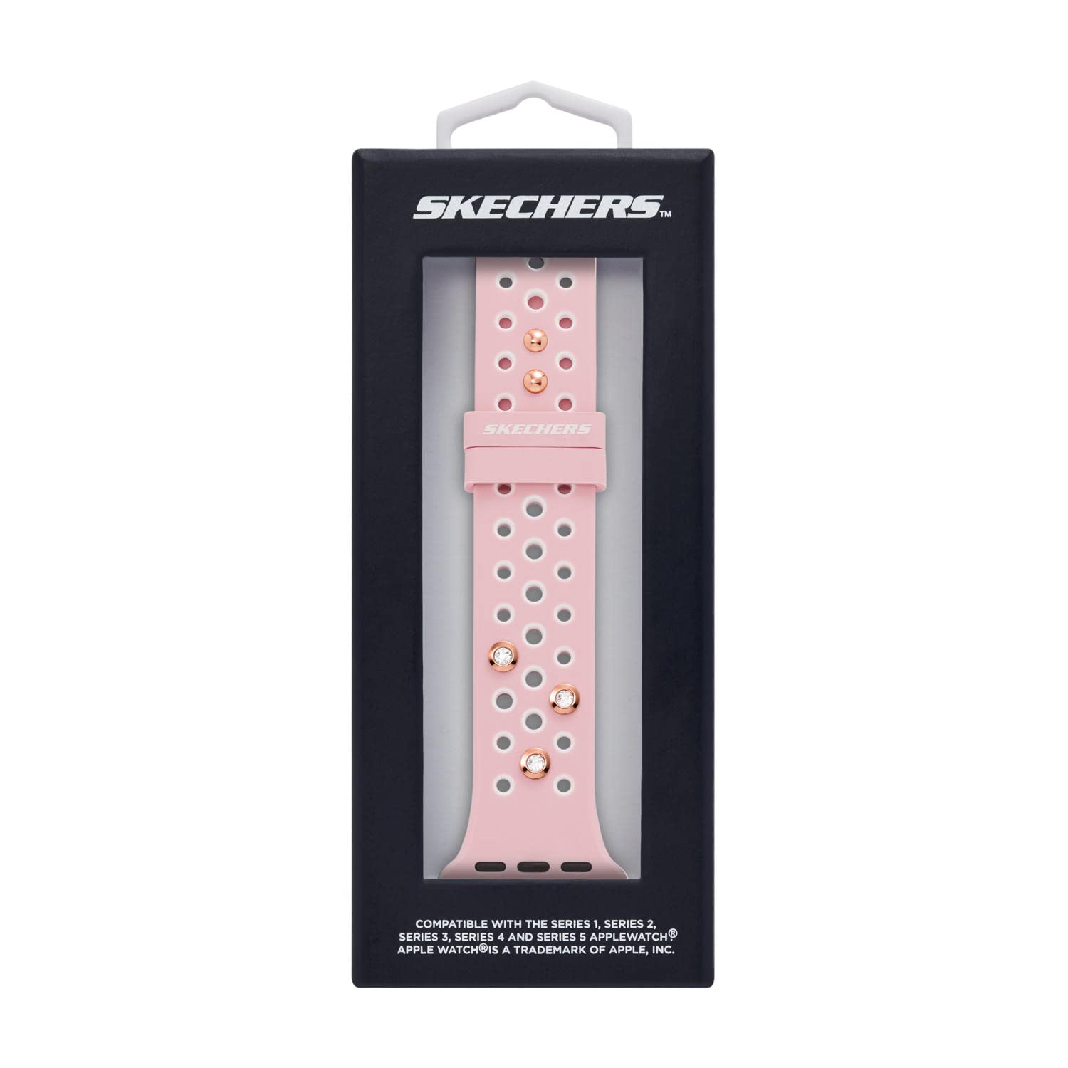 Skechers Pasek do zegarka Apple Watch, pasek do Apple Watch 38/40/41 mm - paski do Apple Watch Series 8/7/6/5/4/3/2/1/SE, różowe zawieszki, jeden rozmiar, niestandardowy