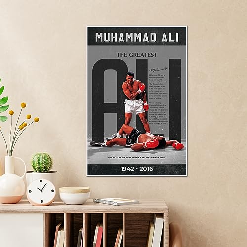 Image of TenorArts Muhammad Ali Poster Boxer Fan Art Print Boxing Wall Poster with Thick 300 GSM Matt Finish Paper (18inches x 12inches)