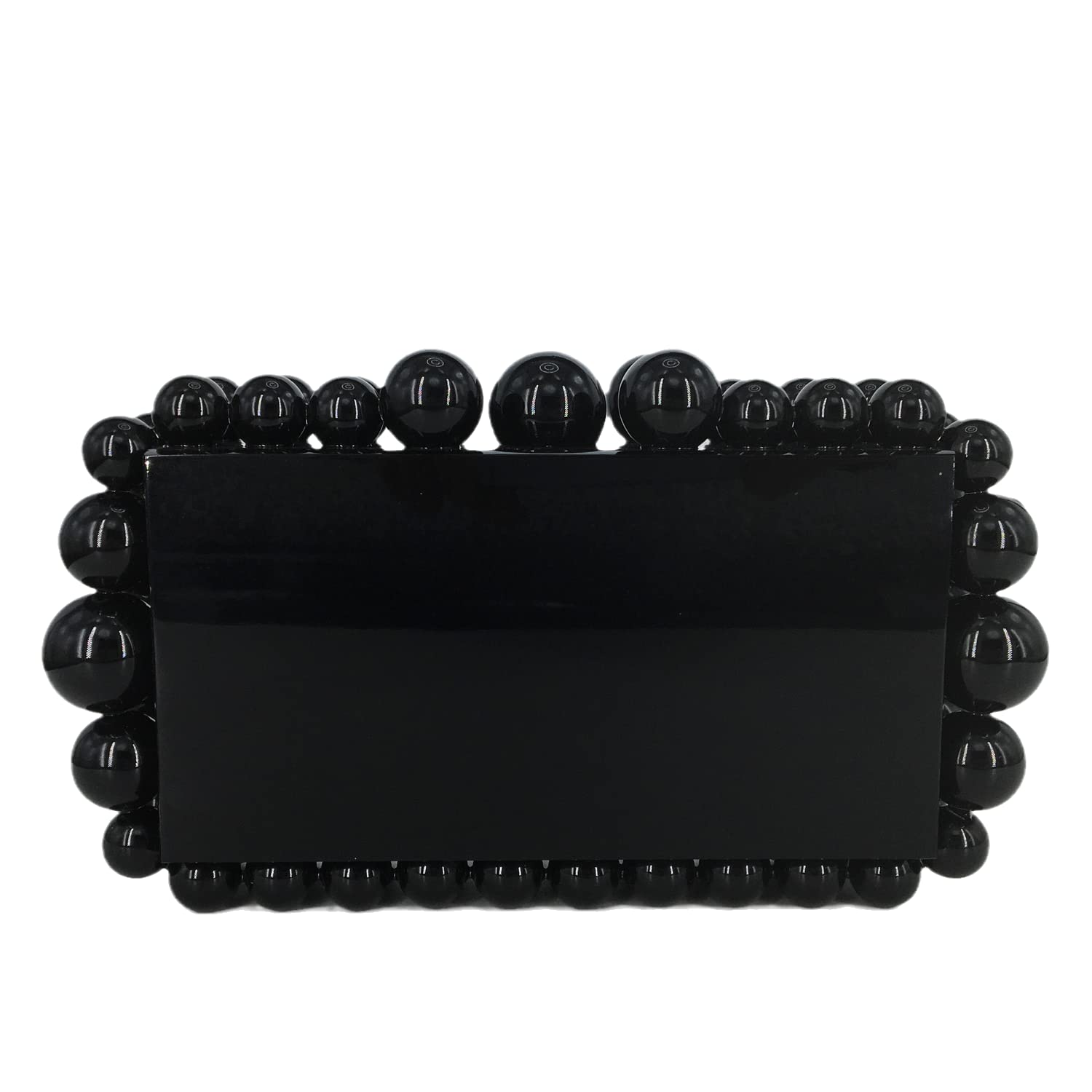 Boutique De FGG Acrylic Marble Prom Clutch Purse Women Beaded Evening Bag Bridal Wedding Party Chain Shoulder Handbag,Mini