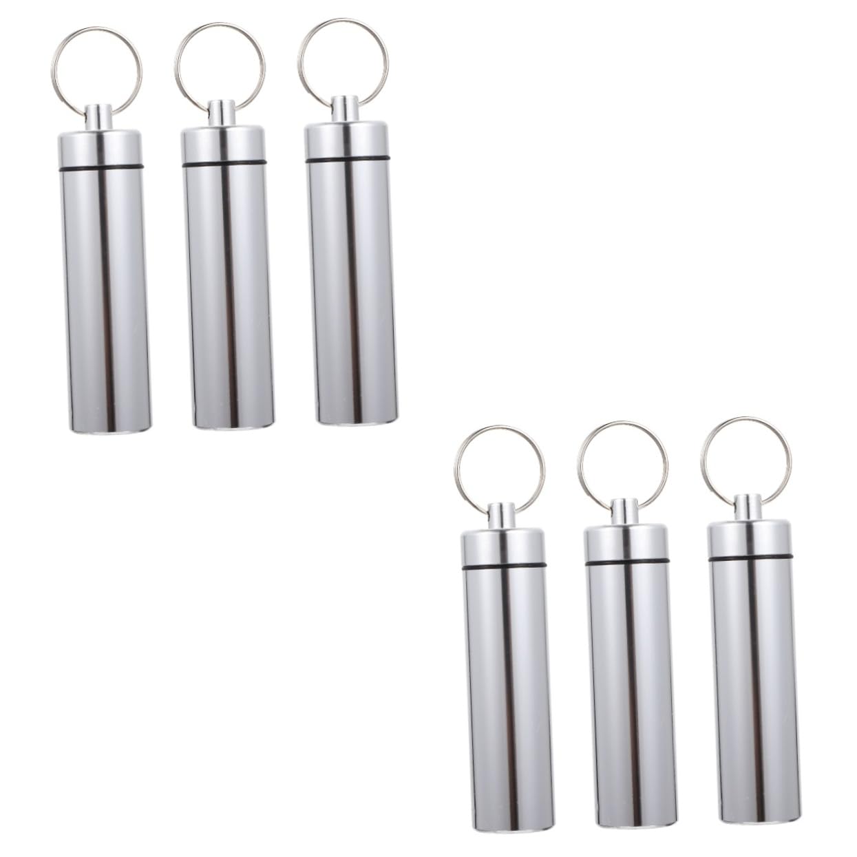 HOLIDYOYO 1set Metal Storage Box Mini Keychain Travel Toothpick Portable Pill Outdoor Case Pill Case Keychain Small Toothpick Boxes Portable Case Sealable Containers Aluminum Alloy 3pcs