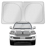 helloleiboo Front Windshield Sun Shade -57'x 30' Foldable Car Windshield Sunshade 2025 Upgrade Keeps Your Vehicle Cool Reflective UV and Heat Shield Fit for Cars Trucks and SUVs