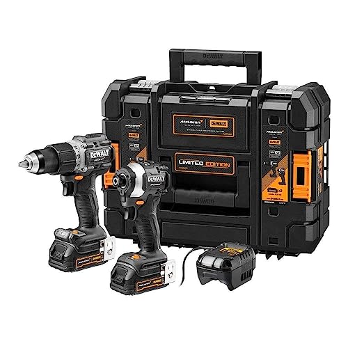 Dewalt DCK200ME2GT Werkzeug-Set, 18 V XR (2 x 1,7 Ah PowerStack) (DCD85ME2GT + DCF85ME2GT) aus TSTAK Edition McLAREN