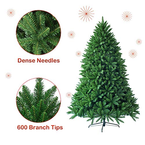 Goplus 5Ft Unlit Artificial Christmas Tree, Premium Hinged Fir Tree, Easy Assembly With Metal Stand, Xmas Décor For Indoor And Outdoor (5Ft) #TOP5