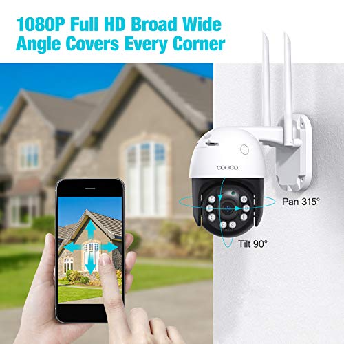 Security-Camera-Outdoor-Conico-360-View-1080P-WiFi-Home-Surveillance-Camera-with-PanTilt-Color-Night-Vision-2-Way-Audio-Motion-Detection-IP66-Weatherproof-Works-with-Alexa