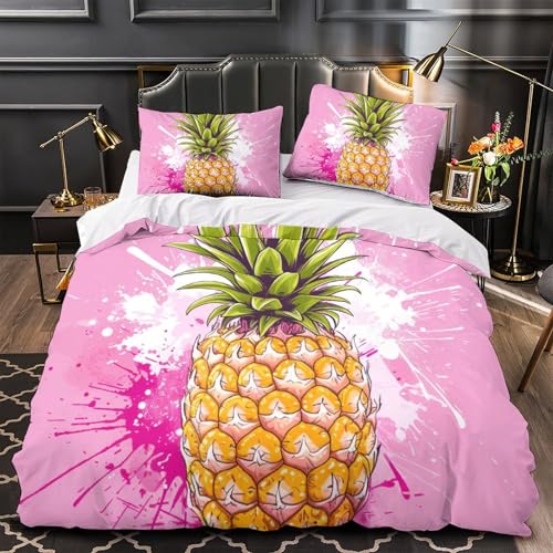 Housse de couette Super King ananas visual art en microfibre premium - 4