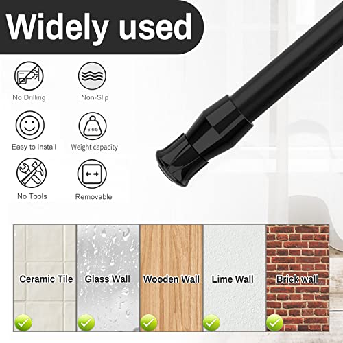 2 Aste Di Tensione A Molla, 60 – 100 Cm, Regolabili In Pressione Espandibile, Colore Nero, Per Cucina, Bagno, Finestra, Casa - 4