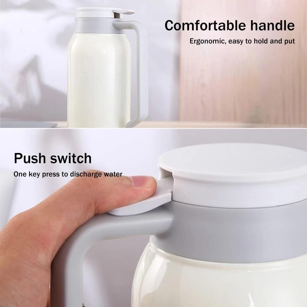 1.5 L Thermal Insulation Pot Portable Layer Heat Kettle Coffee Tea Pots Vacuum Flasks Glass Liner Bottle(D)