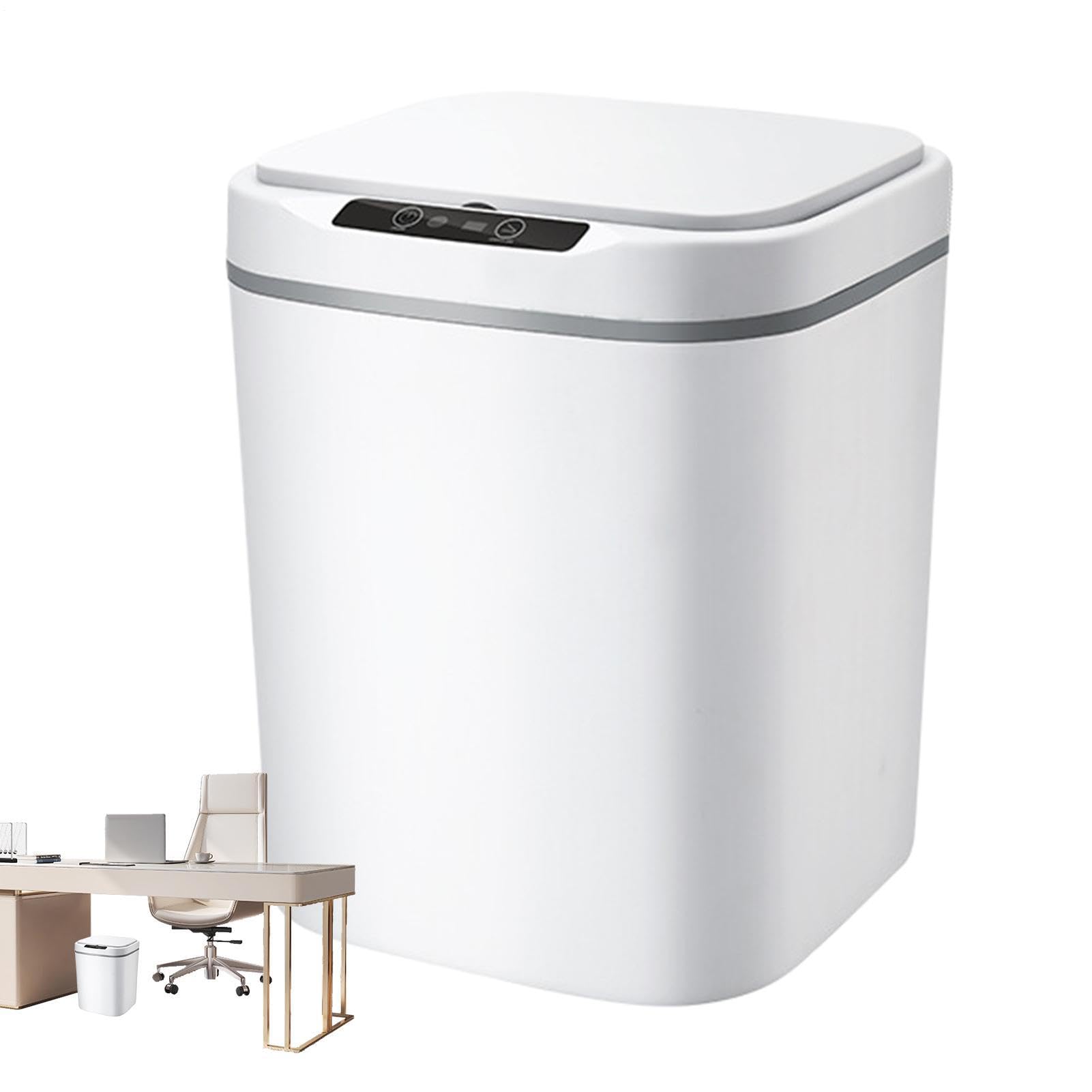 Cubo de basura con sensor, basura sin contacto | Papelera rectangular sin contacto | Papelera de cocina 15L, basura inteligente para salón, baño, dormitorio, oficina, cocina