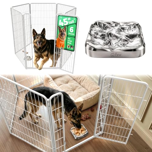 Image of FXW Homeplus Indoor Dog Playpen with Lick Mat, 45 inch H 6 Panels