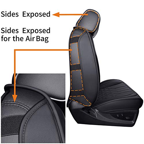 Image of Aierxuan Front Chevy Silverado GMC Sierra 1500 Truck Seat Covers (Black)