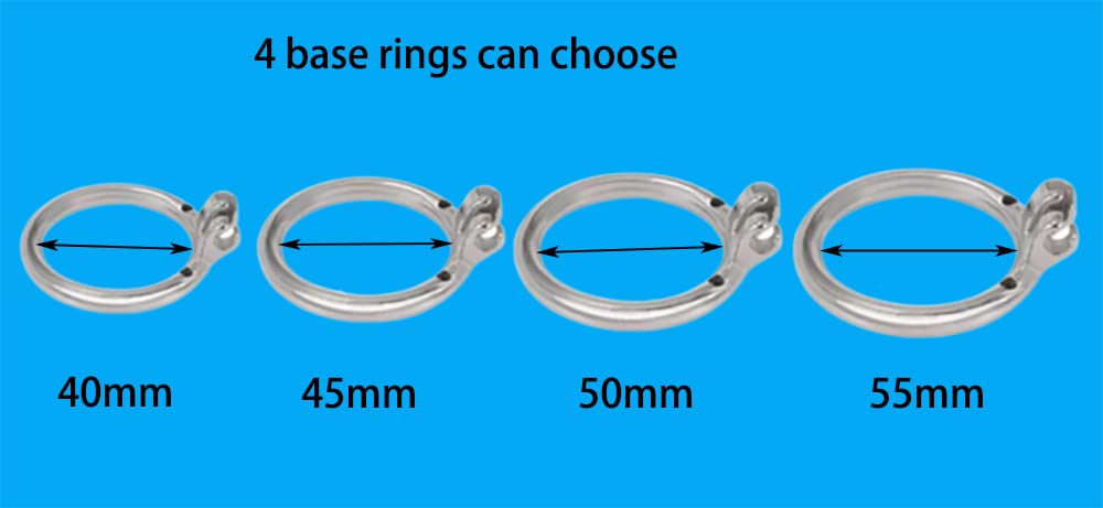 New Negative Inverted Stainless Steel Chastity Device Penis Cage with Invisible Lock FK-49 (Double-Ring 45mm): Single-ring 50mm