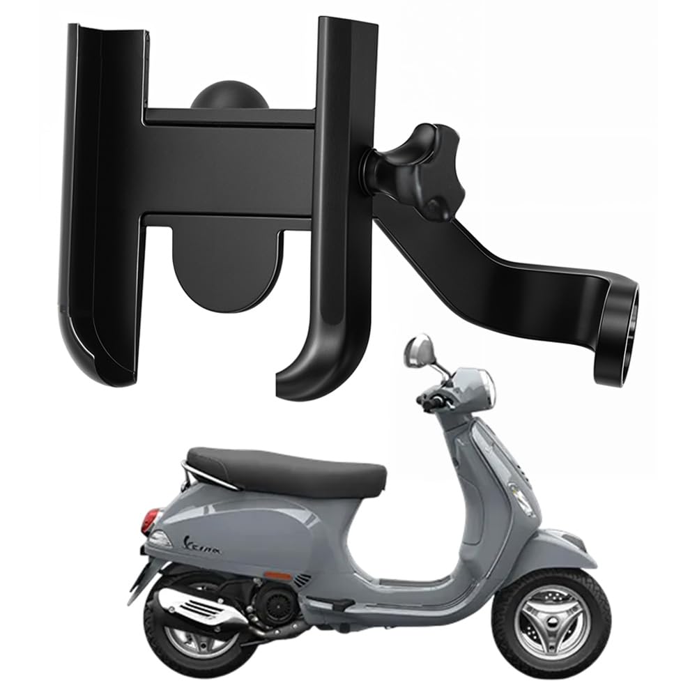WHIPONE Metal CNC Mobile Holder for Scooter, Scooty & Motorcycle Compatible for Vespa ZX 125, Mirror Mount, 360° Rotation, Strong Anti-Slip Grip, Wide Adjustable Fit for All Smartphones (Black)-picture-13
