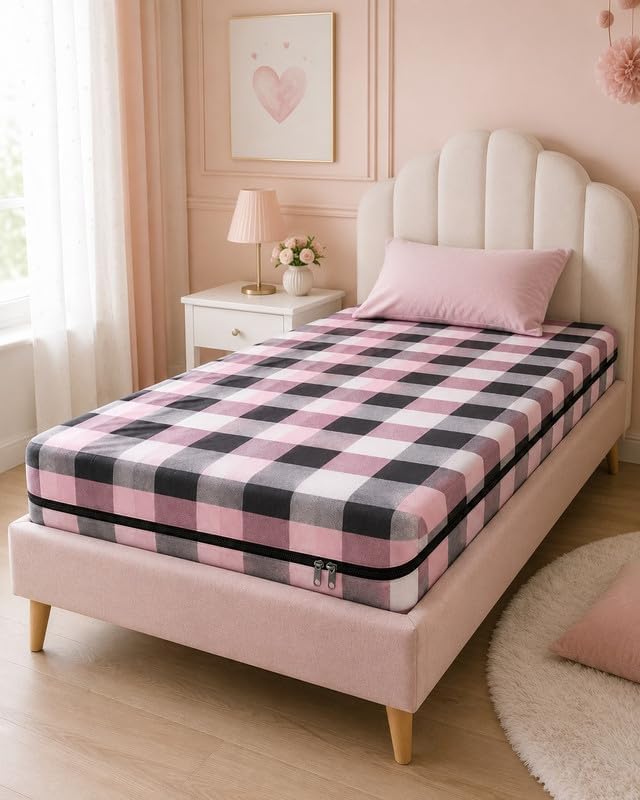SK Cotton Mattress Cover for Single Bed (72x36x4 Inch / 6x3 Feet) – Breathable Mattress Protector Zipper/Chain & Rust-Free Plastic Sliders | Soft, Dustproof, Washable, Bed Safety Cover-image-14