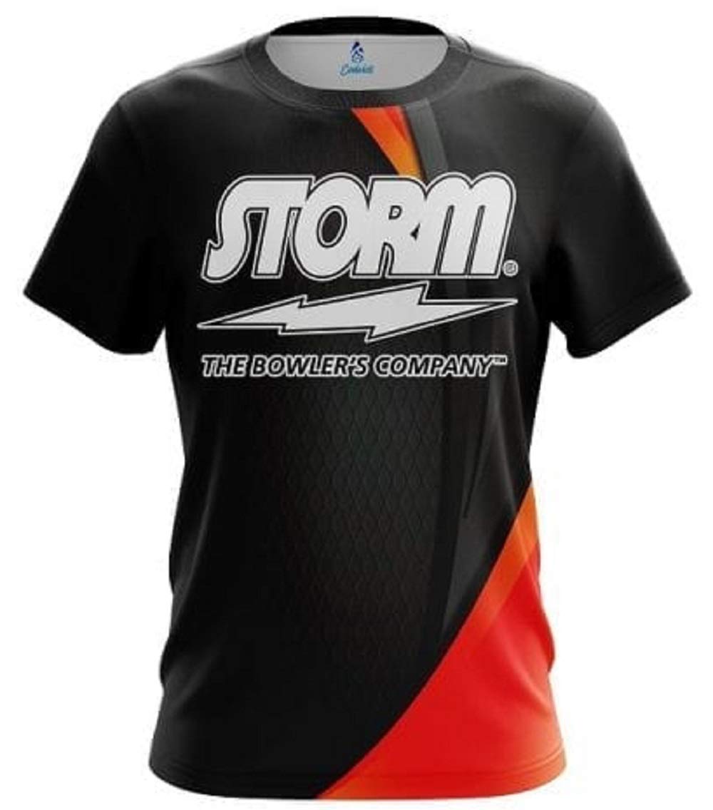 CoolWick Storm Carbon Red Swirl Bowling Jersey