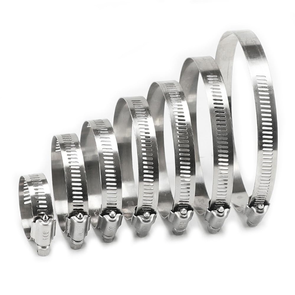 Abrazaderas de manguera ajustables de acero inoxidable 304, banda de tornillo, abrazaderas de manguera de combustible para coche, abrazadera de tubo, 100 piezas 13,19mm