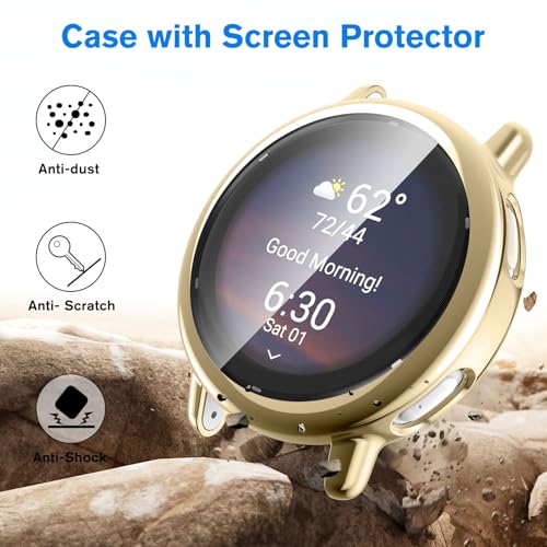 Fundas protectoras para Garmin Vivoactive 5 con elegante acabado metálico chapado de diseño 3