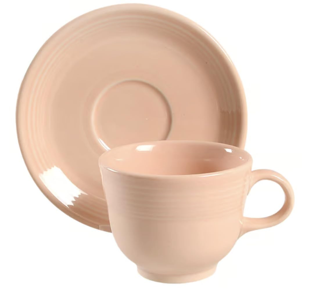 Fiesta Teacup and Saucer Set, Apricot