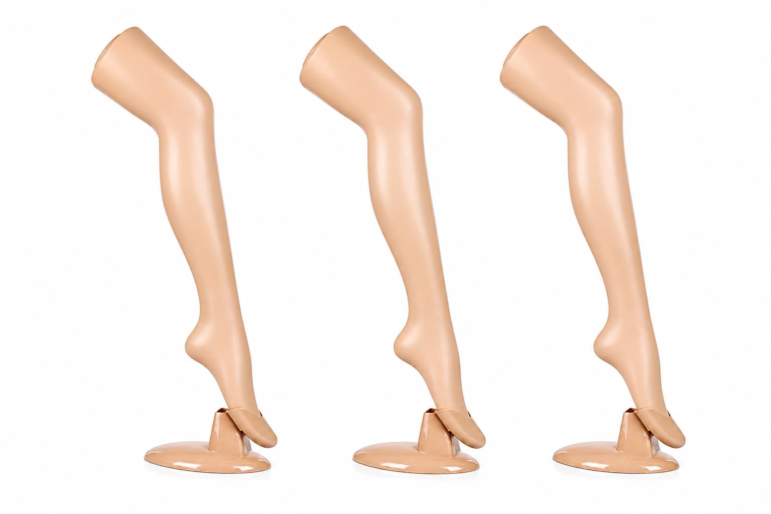 3er Set Dekobein Weiblich 74 cm Schaufensterpuppe Strumpfbein für Socken Präsentation mit Ständer