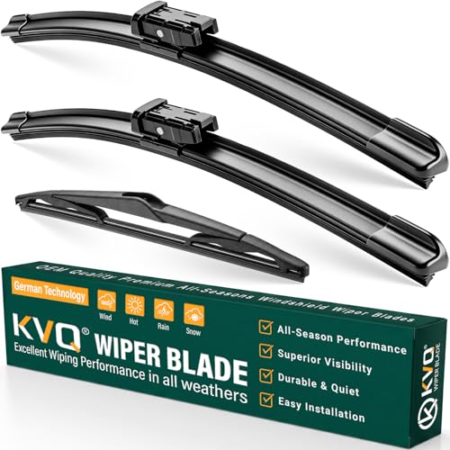 Image of Windshield Wiper Blades Replacement for Ford Fiesta 2009 2010 2011 2012 2013 2014 2015 2016 2017 2018 2019 Original Factory Quality Front Rear Wiper Blade Set - 26 inch 15 inch 12 inch (Set of 3)