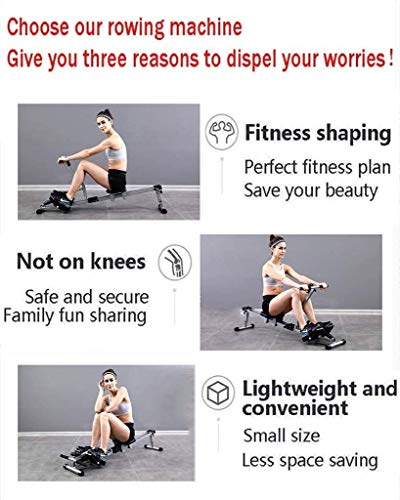 Image of Fitness Equipment Rowing Machine,Hydraulic Resistance Rowing Machine,Indoor Rowing Machine Rowing Bench Abdominal Fitness Equipment,90 Folding Storage,Double Track