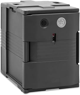 Royal Catering Thermobehälter für Essen beheizbar 90 L für GN 1/1 Behälter Frontloader mit Temperaturanzeige Thermobox beheizt beheizbare Isolierbox Thermo-Transportbehälter Thermobehälter beheizt