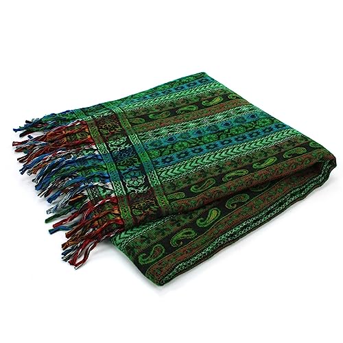 Photo de LOUDelephant Couverture châle de méditation tissée à la main, 516, 200cm x 95cm