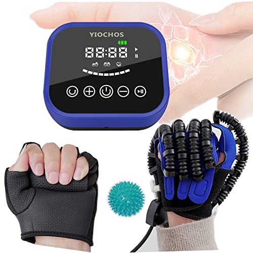 Rehabilitation Robot Gloves, Finger Training Rehab Orthotics Rehabilitation Gloves with Single Finger Training and Mirror Mode, for Stroke Hemiplegia Hand Function Recoveryï¼ŒLong-Term Relief Finger Cramps(Large-Right hand)