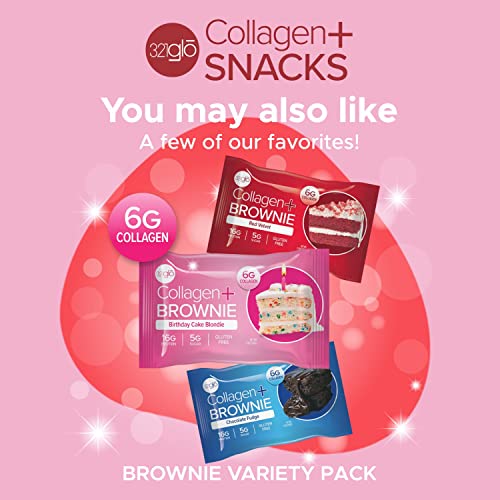 321Glo Collagen Protein Brownie, Low Sugar Keto Friendly Gluten Free Treats For Women, Men, And Kids (12-Pack, Red Velvet) #TOP7