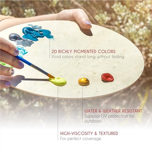 Zenacolor Outdoor Acrylic Paint Set (2 Fl Oz)- 20 Tubes 2 With Glow In The Dark Effect thumb #5