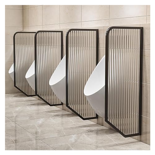 OLSKFUH Divisorio per orinatoio in Vetro, divisorio per orinatoio, divisorio per orinatoio, divisorio per la Privacy, Montaggio a Parete, divisorio per orinatoio, Bagno pubblico, 1 Pezzo, Nero