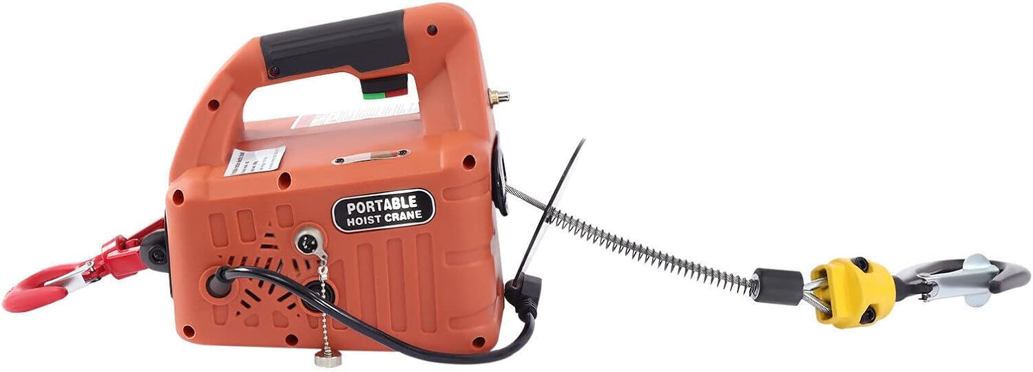 3-in-1 Electric Winch Hoist 1500W Portable Electric Hoist 110V with Wire & Wireless Remote Control, Lift Winch Hoist with 1100lbs Lift Capacity & 25ft Lifting Height for Pulling