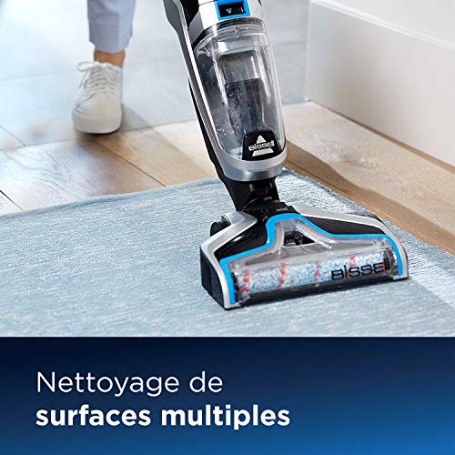 BISSELL CrossWave Cordless sans fil | Aspirateur sécheur 3-en-1 pour sols durs et moquettes, secs et Humide | Nettoyeur Multifonction, 1.44 liters, Argent | 2582N - Image 4