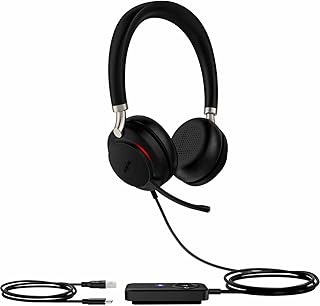 يالينك سماعة راس يو اتش 38 بريميوم بمنفذ USB، سماعات راس سوداء