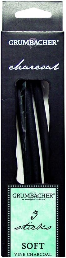 Grumbacher Vine Charcoal, Soft, Black, 3 Pack (V41) : Arts, Crafts & Sewing