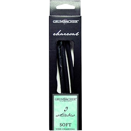 Grumbacher Vine Charcoal, Soft, Black, 3 Pack (V41)