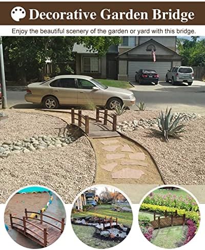 Outdoor Garden Bridge - Arc Foot Bridge for Walkway Path, Durable & Elegant Design for Lawn & Yard Landscaping, Available in Multiple Lengths