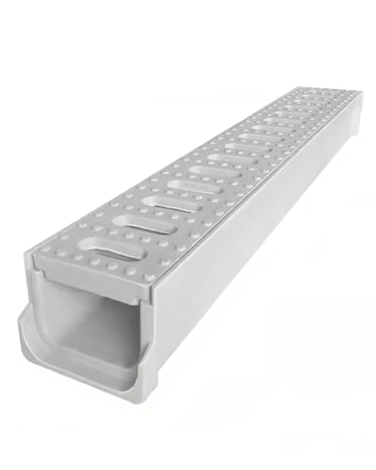 LWJSOCP Trench Drain Grate,Outdoor Plastic Trench Drain System - 60cm U-Shape Driveway Gully Grate Cover for Efficient Landscape Drainage (60x10.5x10cm / 23.6x4.1x3.9in)