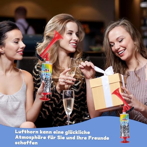 YceLon 3 Stück Air Horn, Lautes Signalhorn für Sportevents, 120 Dezibel Tröte mit Tragbarem Design, Hupe für Outdoor Aktivitäten und Notfälle