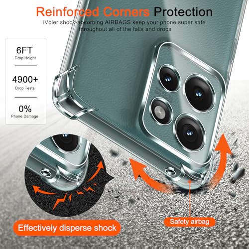 Image of Lustree Back Cover Transparent Case Compatible with Motorola Edge 50 | Clear + TPU Case with 4 Corner Air Cushion Protection & Camera Protection | Slim& Stylus Cover