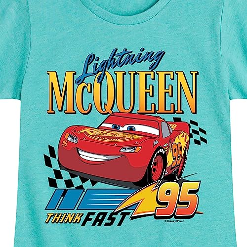 Disney Cars - Lightning McQueen Think Fast - Toddler and Youth Girls Short Sleeve Graphic T-Shirt3