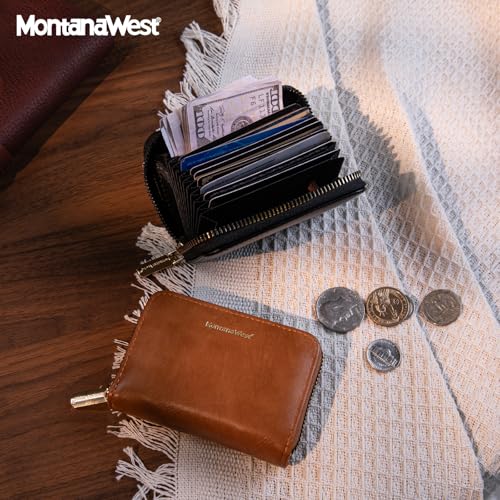 Image of Montana West Small Credit Card Holder for Women Rfid Blocking Compact Card Organizer Multiple Card Slots With Zipper