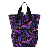 MNSRUU Diaper Bag Purple Bat Gothic Diaper Bag Backpack Multifunction Travel Diaper Bag Tote Large Capacity Diaper Changing Backpacks for Moms Dads