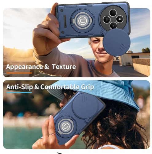 Coque Xiaomi Redmi 14C 4G antichoc violette avec support intégré et cache